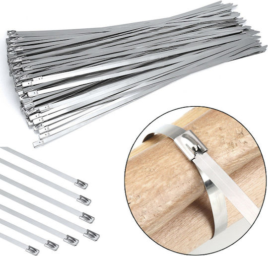 Metallische Kabelbinder 500mmx7,9mm in Silber Farbe (50 Stück) 104064