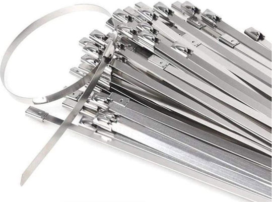 Metallic Cable Ties 200mmx7.9mm In Silver Colour 50pcs 104062
