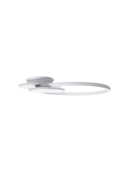 GloboStar Circuo Deckenleuchte 42.5cm Weiß mit Integrierter LED und Fernbedienung