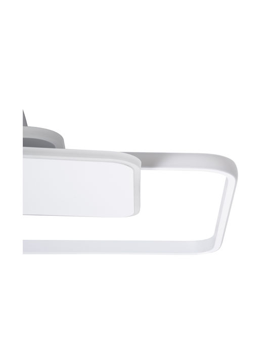 GloboStar Squaro Deckenleuchte 51cm Weiß mit Integrierter LED und Fernbedienung