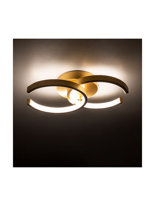 GloboStar Eva Ceiling Mount Light 20.5cm Gold with Integrated LED and Remote Control