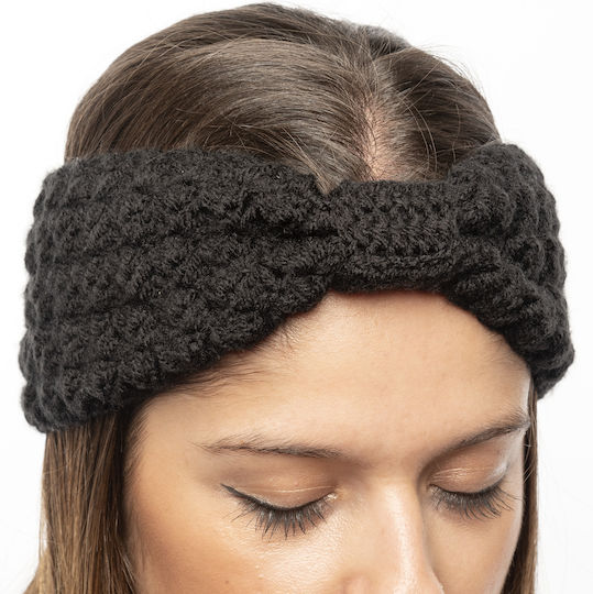 Headband Knitted in Black color