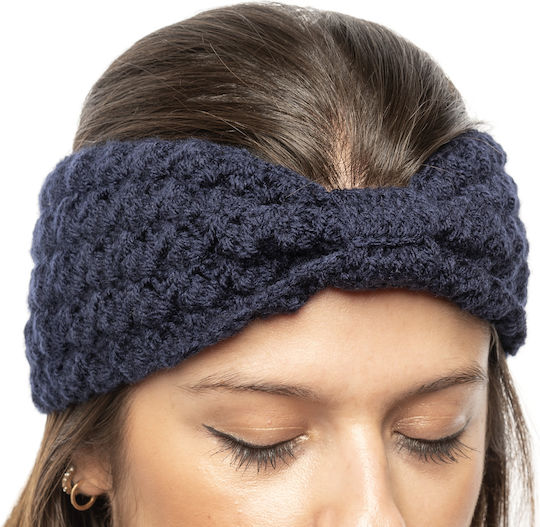 Headband Knitted in Blue color