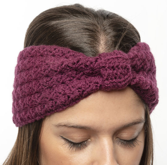 Frauen Stirnband Gestrickt in Burgundisch Farbe