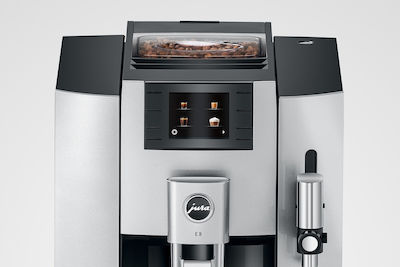 Jura E8 1450W Druck 15bar für Cappuccino mit Mühle Moonlight Silver