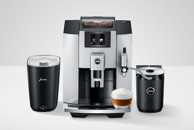 Jura E8 1450W Druck 15bar für Cappuccino mit Mühle Moonlight Silver