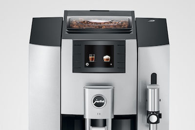 Jura E8 1450W Druck 15bar für Cappuccino mit Mühle Moonlight Silver