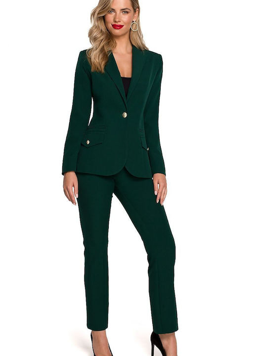 Makover Women's Blazer Green