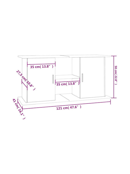 vidaXL Aquarium Stand Βάση Ενυδρείου Ντουλάπι με Ραφιέρα
