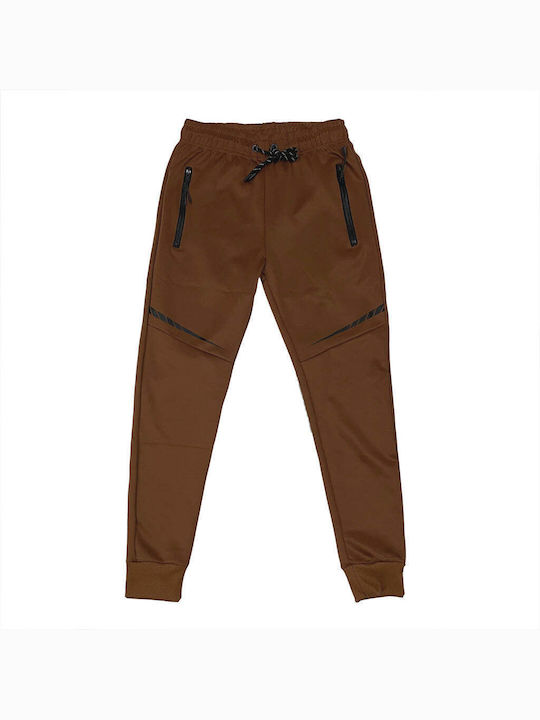 Ustyle Set Sweatpants with Rubber Brown