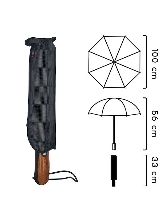 Windproof Umbrella Compact Black