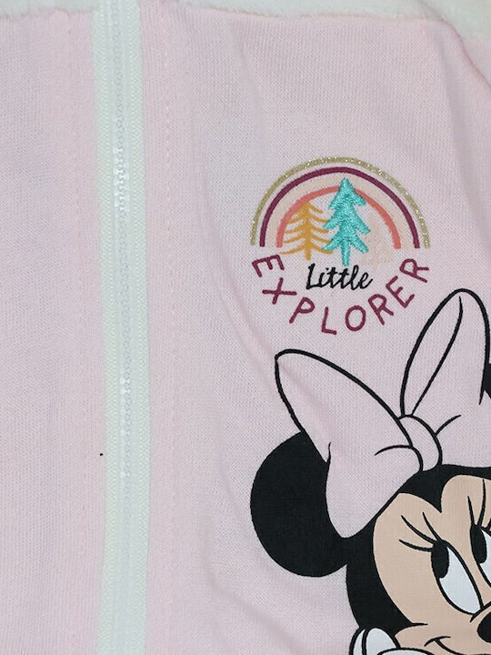 Παιδική Ζακέτα Φούτερ με Κουκούλα Ροζ Minnie Mouse