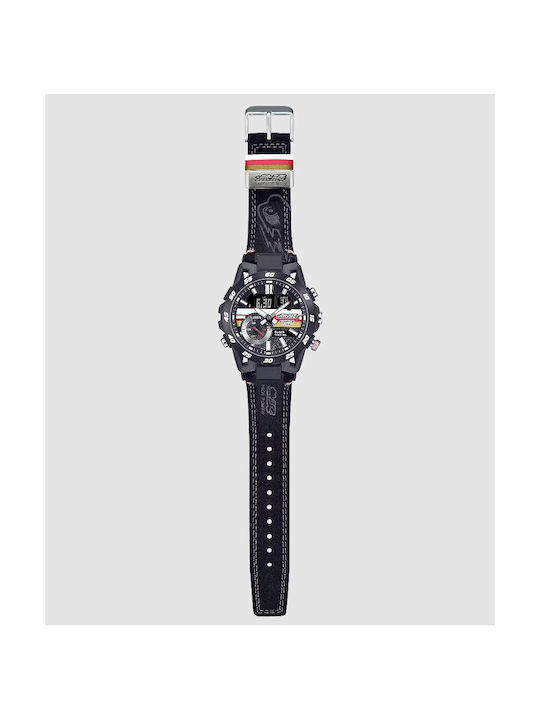 Casio Watch Battery with Black Leather Strap