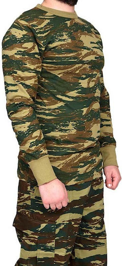 Mânecă lungă Hanorace Camuflaj grecesc Armata greacă 100% Bumbac în Kaki Culoare