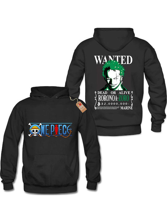 Rock Deal Ein Stück Roronoa Zoro Wanted Kapuzenpulli Schwarz