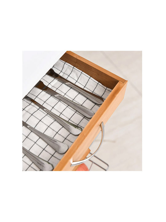 HomCom Kitchen Trolley Wooden Brown 4 Slots 83x47x37cm