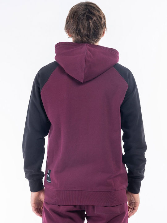 Sweatshirt with Hood Burgundy
