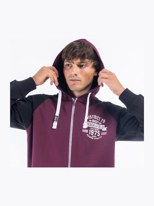 Sweatshirt with Hood Burgundy