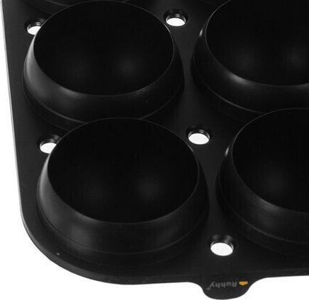 Ruhhy Ice Cube Mold Round Silicone 6 Slots Black
