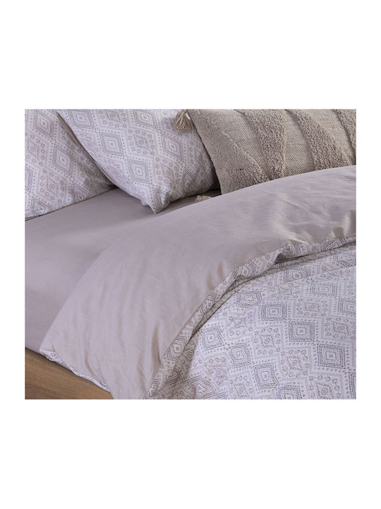 Nef-Nef Homeware Сет Чаршафи Единични с Ластик 100x200+35см. Shreder 034347 Ecru 3бр