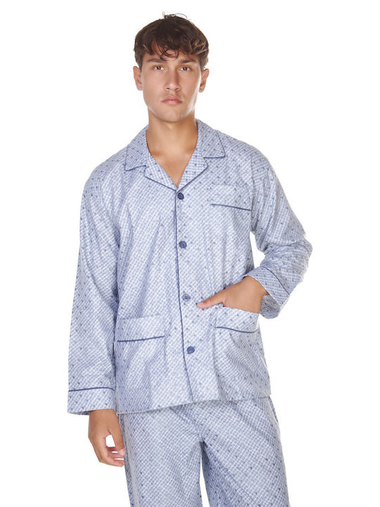 Comfort Men's Winter Pajamas Set Light Blue