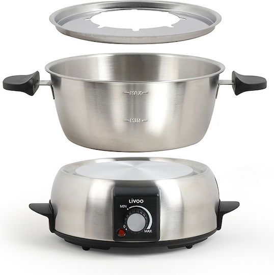 Livoo Vas pentru Fondue Electric Metalic Argintiu 1000WW 31x17x17buc