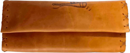 One Leather Tobacco Pouch With Magnetic Clasp Brown