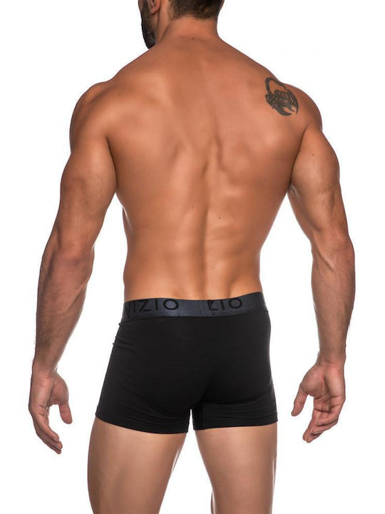 INIZIO Inizio Inizio Herren Baumwoll-Boxershorts schwarz mit Metallic-Gummizug, Slim Fit, 95%Baumwolle 5%Elastan IN-4400BS - MULTIPLE