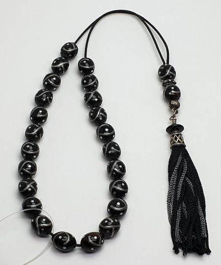 Roloi Komboloi Ebony Worry Beads Black 35cm