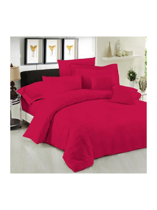 Le Blanc Sheet for Single Bed with Elastic 100x200+35cm. Cherry