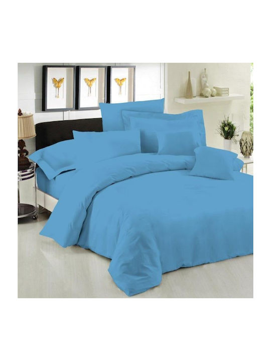 Le Blanc Sheet Super-Double with Elastic 160x200+35cm. Blue