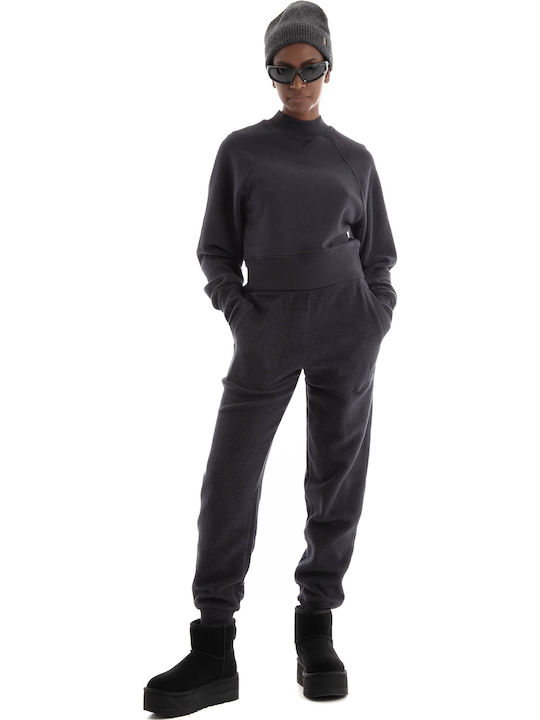 Tracey Mixed Crewneck Cropped Women's Sweatshirt Gray