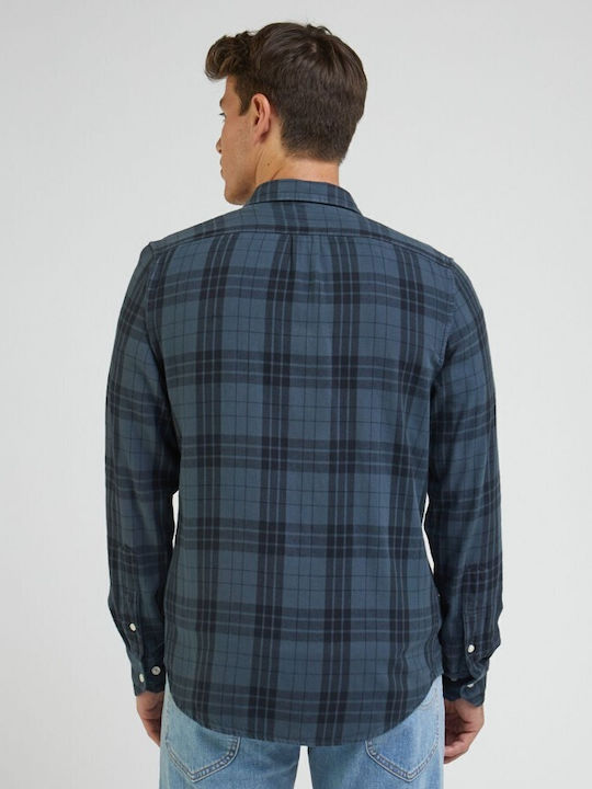 Lee Men's Shirt Long Sleeve Checked Blue