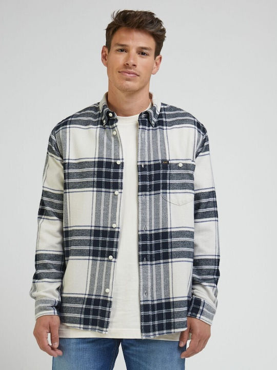 Lee Men's Shirt Long Sleeve Flannel Checked Black