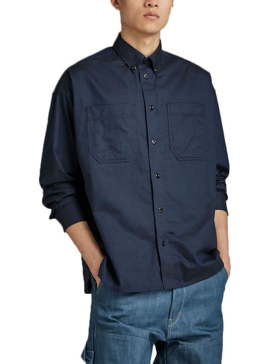G-Star Raw Baumwolle Hemd Blau