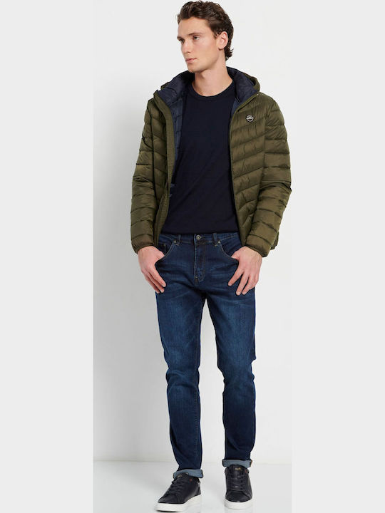 Winter Jacket Puffer Khaki / Blue