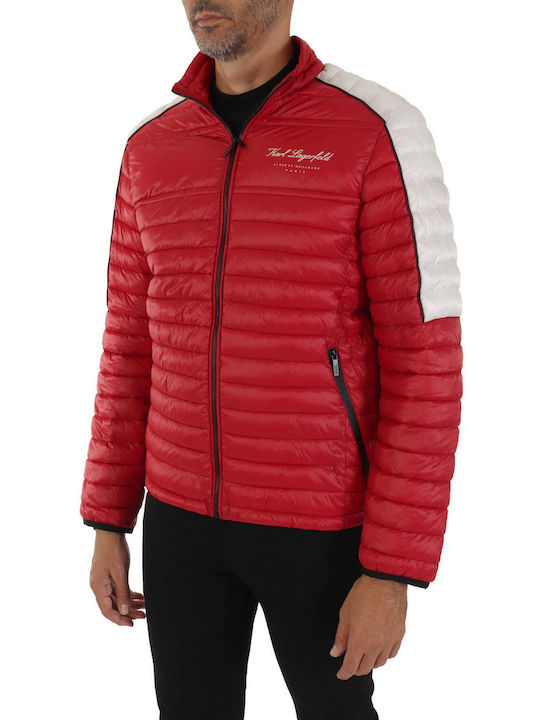 Karl Lagerfeld Herren Winter Jacke Lässig Rot