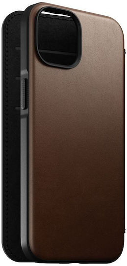 Nomad Folio Задна корица Кожа 0.75мм Кафяв (iPhone 14)
