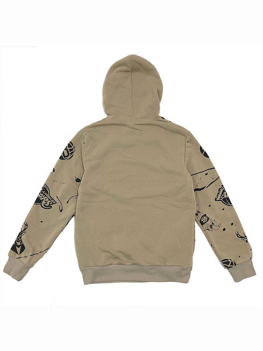 Ustyle Men's Sweatshirt with Hood Beige