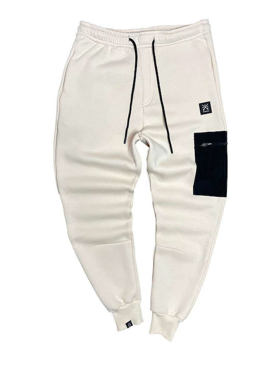 Sweatpants with Elastic White