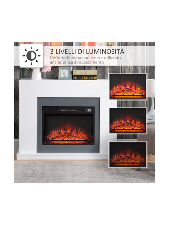 HomCom Wandmontiert Elektrischer Kamin 2000W 87.5x113cm Weiß