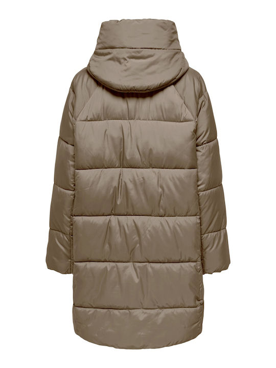 Kurz Damen Puffer Jacke Braun