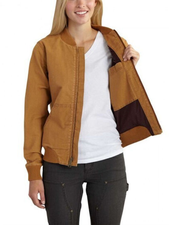 Carhartt Women's Short Bomber Jacket for Spring or Autumn Brown