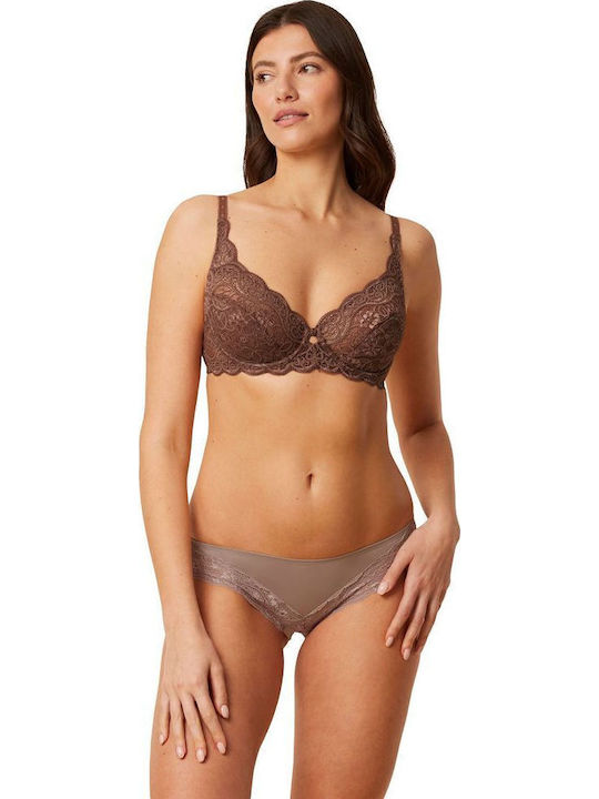 Amourette 300 W X Balconette Balconette Bra without Padding Underwire Brown
