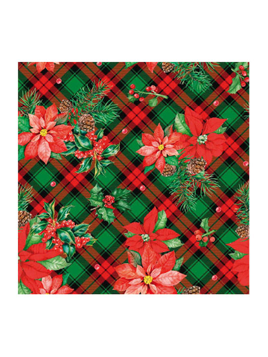 Borea Christmas Tablecloth Fabric Red L140xW140xH140cm.