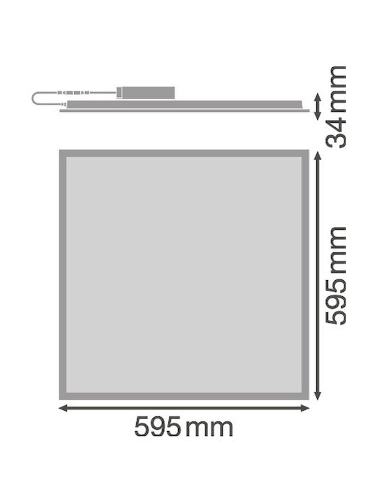 Ledvance Квадрат Вграден LED Панел 33W с Студено бяло Светлина 6500К 60x60см.