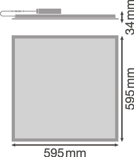 Ledvance Square Recessed LED Panel 33W with Cool White Light 6500K 60x60cm