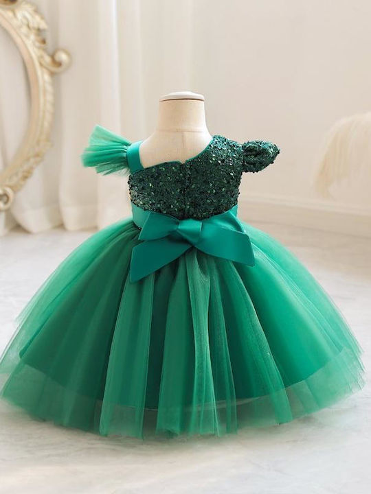 TakTakBaby Kids Dress Tulle Short Sleeve Green