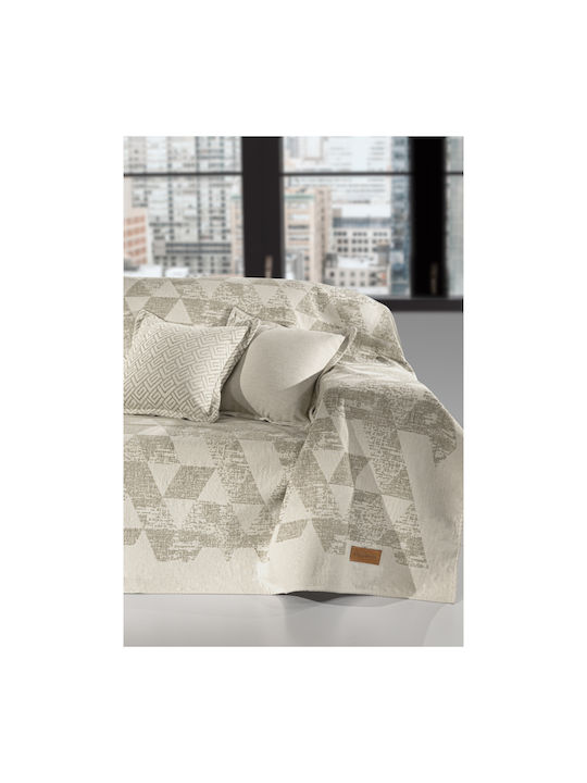 Guy Laroche Patch Ριχτάρι Διθέσιου Καναπέ Chenille 180x250εκ. Linen