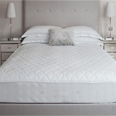 Le Blanc Single Quilted Mattress Cover Fitted Cotton White 100x200cm